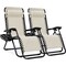 Best Choice Products Set of 2 Zero Gravity Lounge Chair Recliners for Patio, Pool w/ Cup Holder Tray
